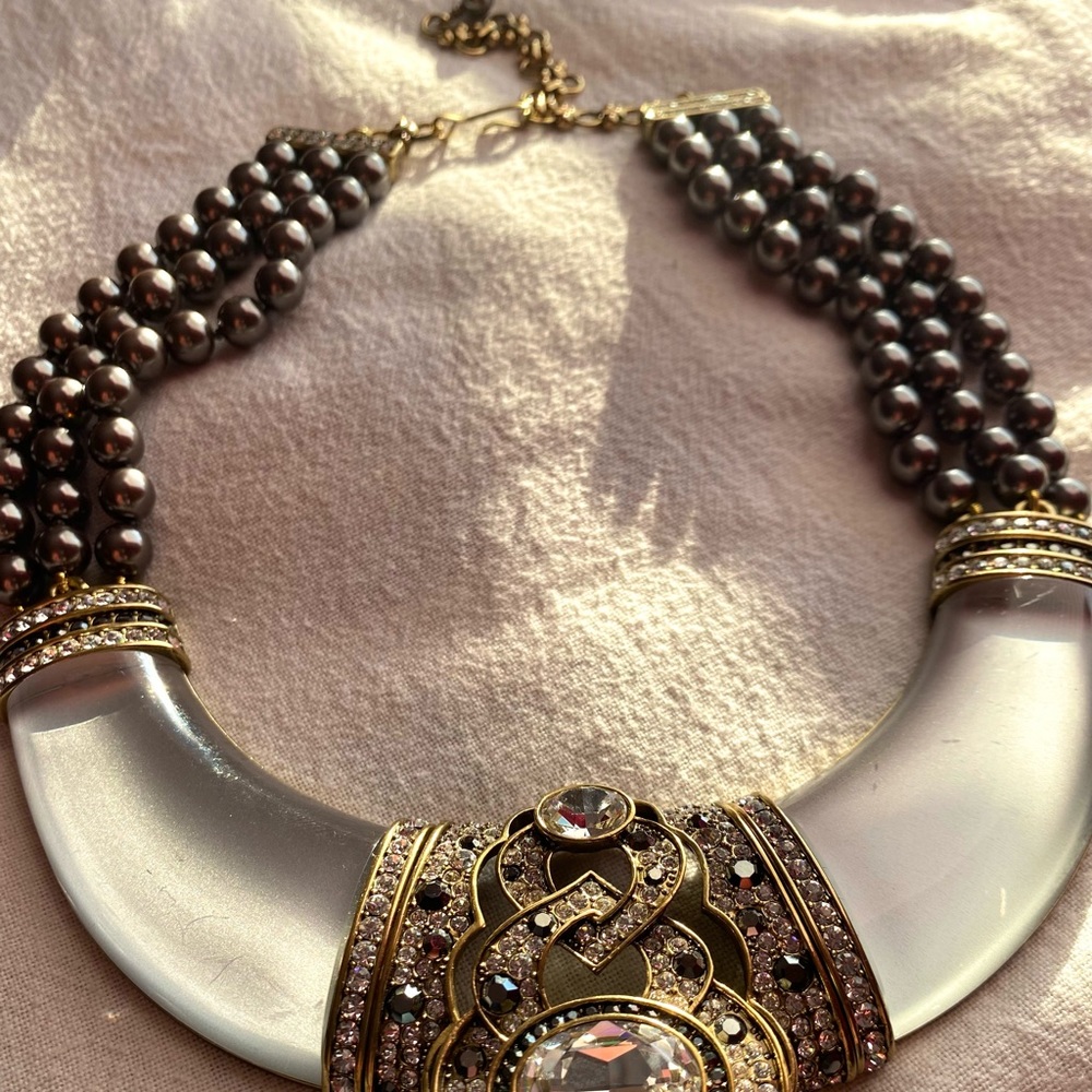 HEIDI DAUS® "Enamel Beaded Crystal Necklace Silver